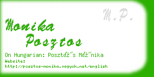 monika posztos business card